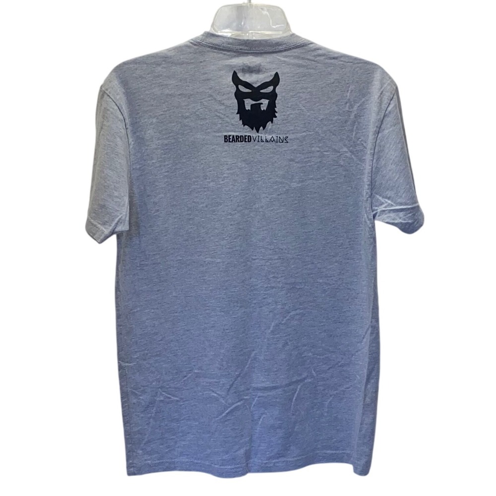 Bearded Villains Mens Grey T Shirt Size Medium Graphic Tee Swords Logo - Picture 6 of 6